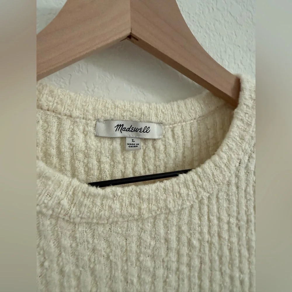 Madewell // NWOT Bouclé-Knit Crewneck Sweater Tee - Picture 8 of 10